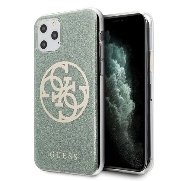 Guess GUHCN65PCUGLKA iPhone 11 Pro Max khaki hard case 4G Circle Glittereng