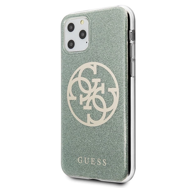 Guess GUHCN65PCUGLKA iPhone 11 Pro Max khaki hard case 4G Circle Glittereng
