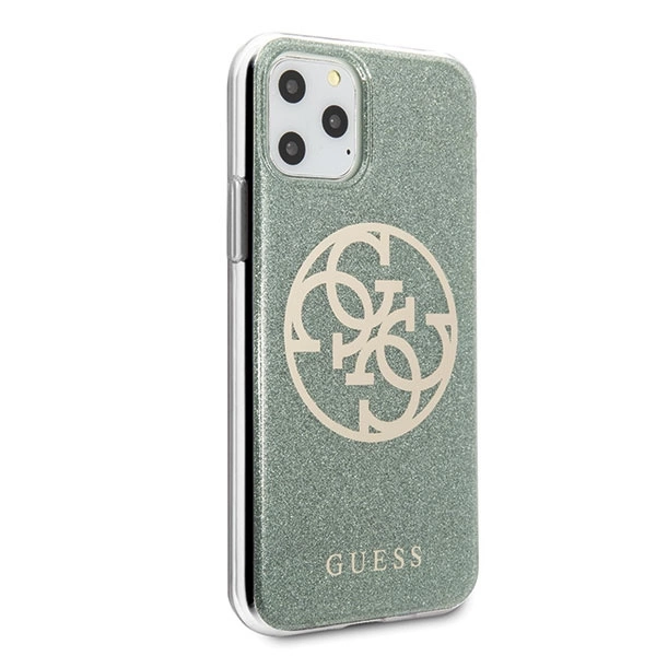 Guess GUHCN65PCUGLKA iPhone 11 Pro Max khaki hard case 4G Circle Glittereng