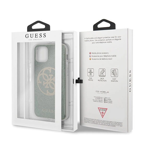Guess GUHCN65PCUGLKA iPhone 11 Pro Max khaki hard case 4G Circle Glittereng