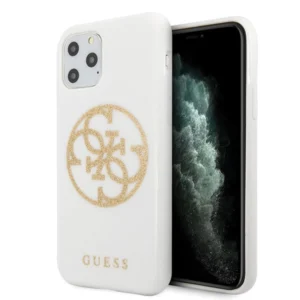 Guess GUHCN65TPUWHGLG iPhone 11 Pro Max white/white hard case Glitter 4G Circle Logoeng