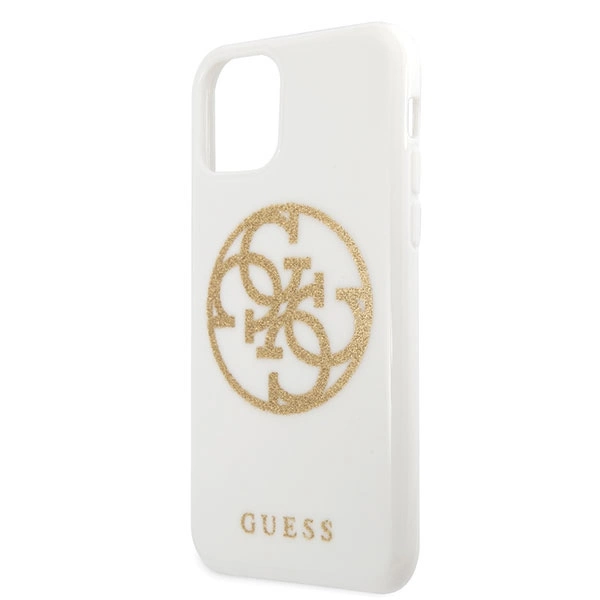 Guess GUHCN65TPUWHGLG iPhone 11 Pro Max white/white hard case Glitter 4G Circle Logoeng