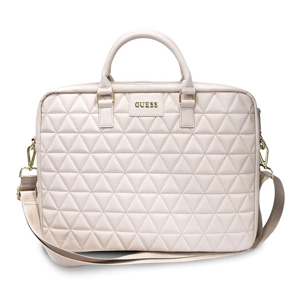 Guess Quilted bag for a 16" laptop - pinkeng
