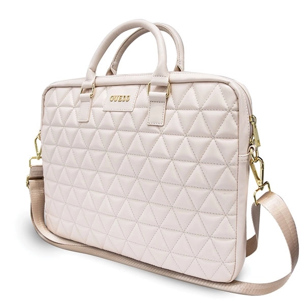 Guess Quilted bag for a 16" laptop - pinkeng