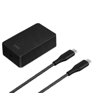 Uniq Versa Slim LITHOS Collective USB-C PD 18W wall charger + USB-C / USB-C cable - blackeng