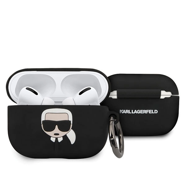Karl Lagerfeld KLACAPSILGLBK AirPods Pro cover black/black Silicone Ikonikeng