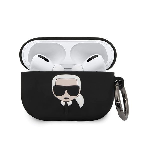 Karl Lagerfeld KLACAPSILGLBK AirPods Pro cover black/black Silicone Ikonikeng
