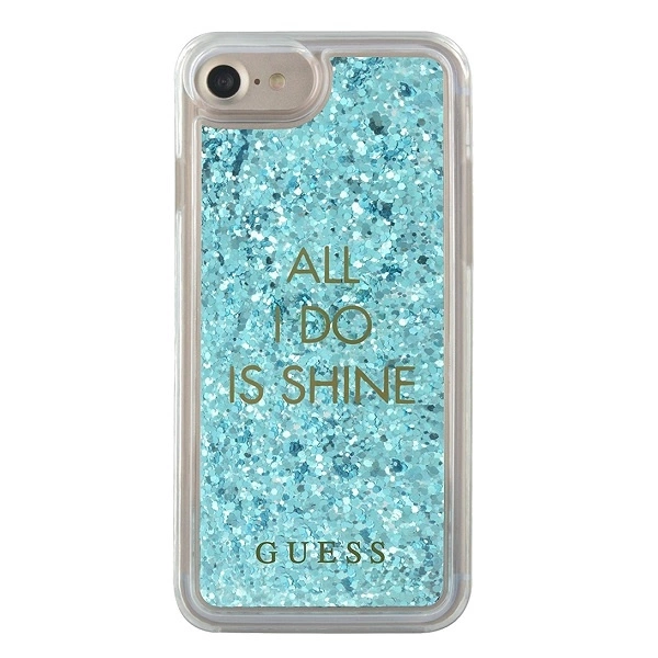 Guess GUHCP7GLUQBL iPhone 6/7/8 /SE 2020 / SE 2022 blue/blue hard case Liquid Glitter Partyeng