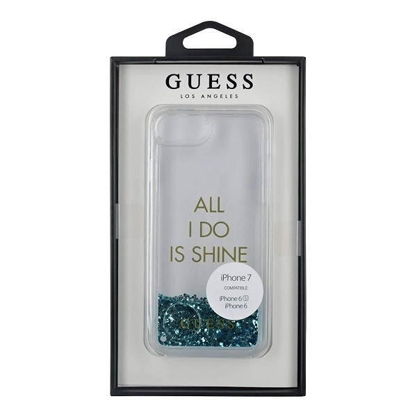 Guess GUHCP7GLUQBL iPhone 6/7/8 /SE 2020 / SE 2022 blue/blue hard case Liquid Glitter Partyeng
