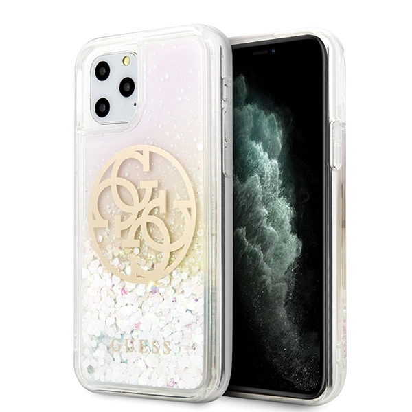 Guess GUHCN58LGIRGP iPhone 11 Pro hard case Gradient Liquid Glitter Circle Logoeng