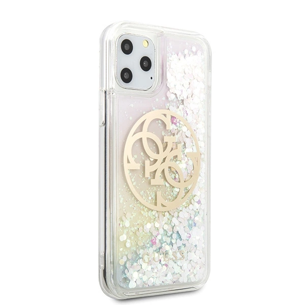 Guess GUHCN58LGIRGP iPhone 11 Pro hard case Gradient Liquid Glitter Circle Logoeng