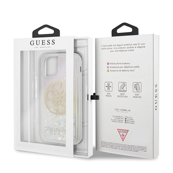 Guess GUHCN58LGIRGP iPhone 11 Pro hard case Gradient Liquid Glitter Circle Logoeng