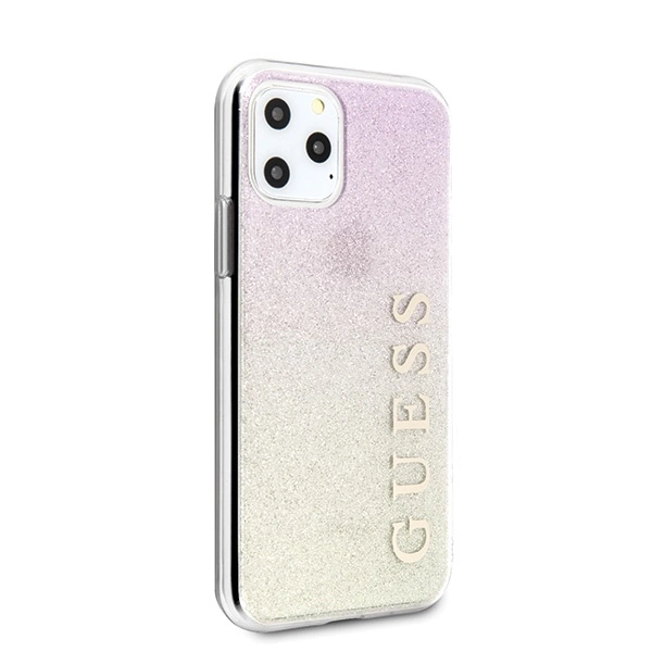 Guess GUHCN65PCUGLGPI iPhone 11 Pro Max rose gold/gold pink hard case Gradient Glittereng