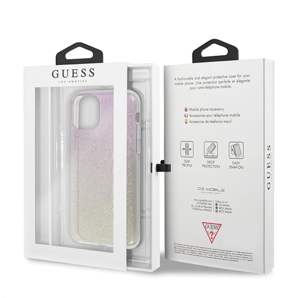 Guess GUHCN65PCUGLGPI iPhone 11 Pro Max rose gold/gold pink hard case Gradient Glittereng