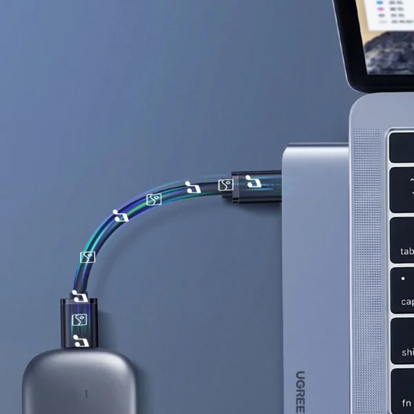 HUB Ugreen 60559 2x USB-C / USB-C PD (Thunderbolt 3, 100W, 4K 60 Hz, 10 Gbps) / HDMI 4K 30 Hz / 3x USB 3.0 for MacBook Pro / Air - Grayeng