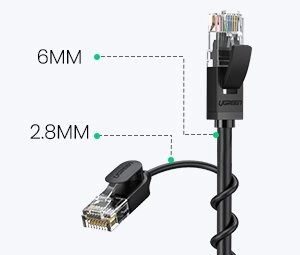 Ugreen cable internet network cable Ethernet patchcord RJ45 Cat 6A UTP 1000Mbps 10m black (70656)eng