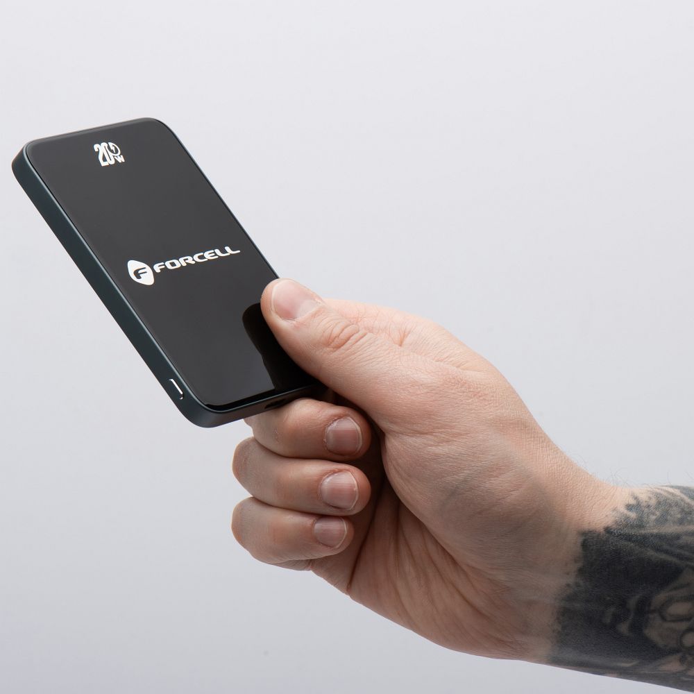 FORCELL F-ENERGY F5K8 Super Slim powerbank compatible with MagSafe PD3.0 QC4.0 15W 5000 mAh black