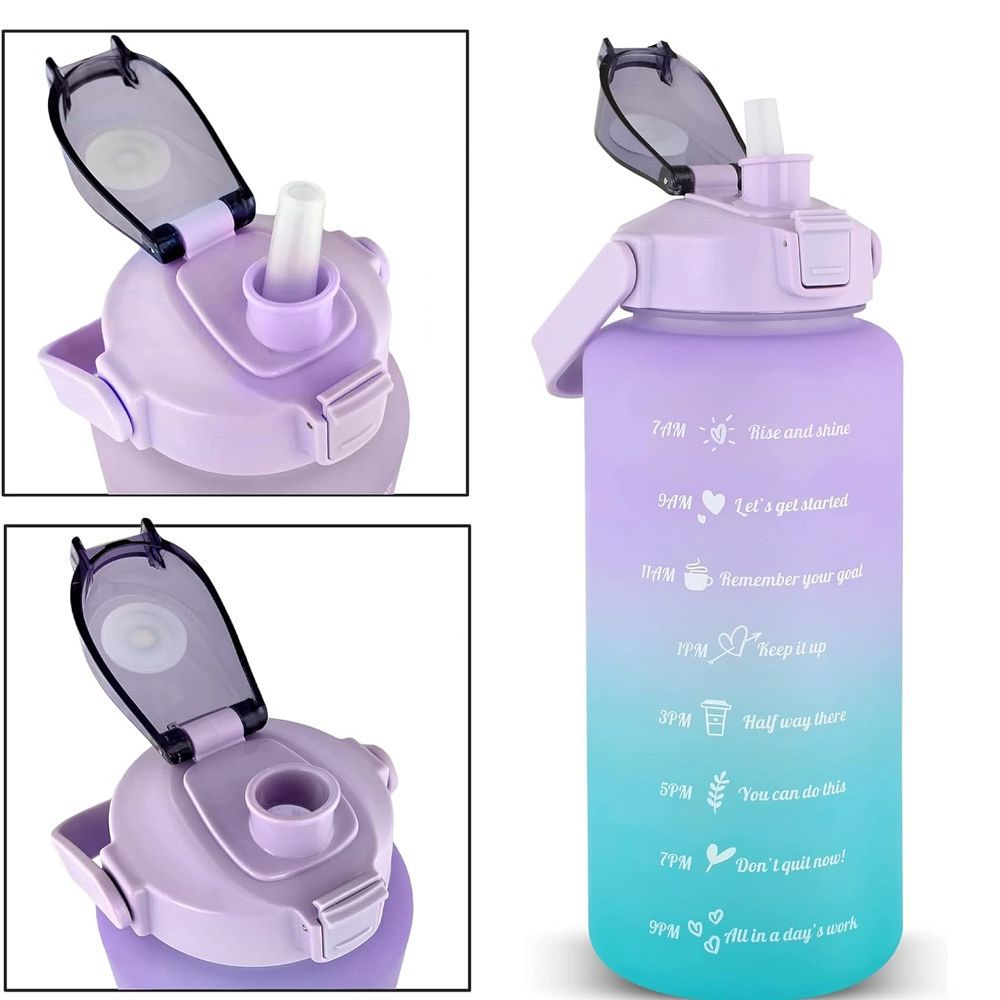 58faf1a98da6c62053881e683906cb1e Water bottle with a straw with a motivational measuring 2L RC-K-992 purple blue