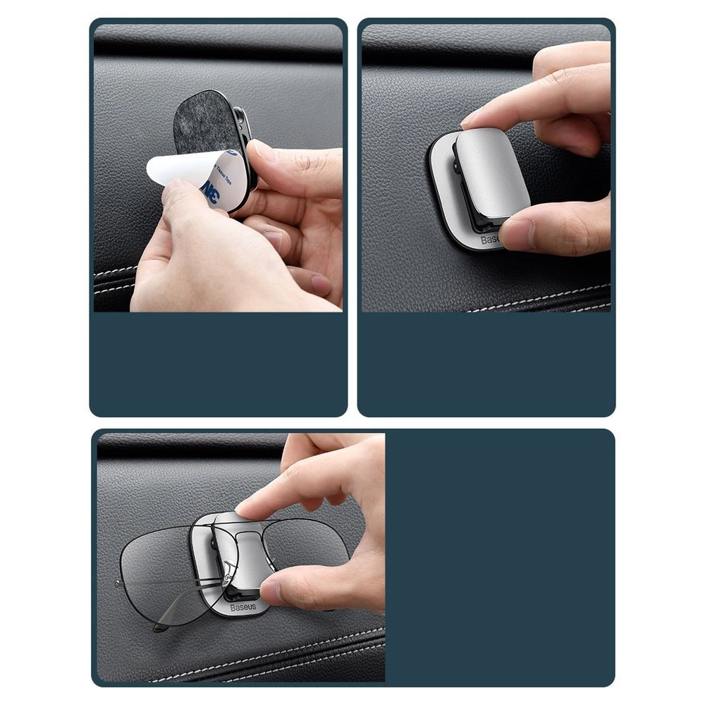 Baseus self-adhesive car holder clip for glasses black (ACYJN-A01)eng