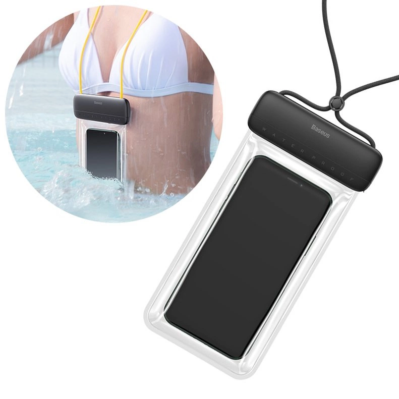 Baseus universal waterproof cover phone case (max 7.2'') for swimming pool IPX8 black (ACFSD-DG1)eng