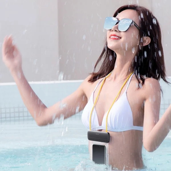 Baseus universal waterproof cover phone case (max 7.2'') for swimming pool IPX8 black (ACFSD-DG1)eng