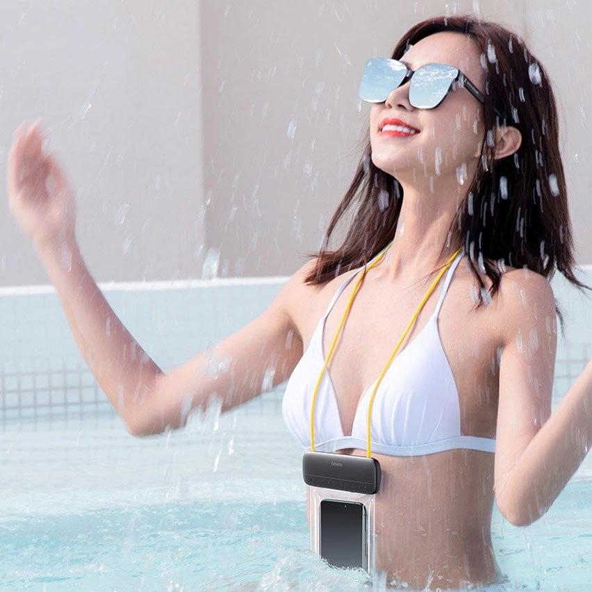 Baseus universal waterproof cover phone case (max 7.2'') for swimming pool IPX8 black (ACFSD-DG1)eng