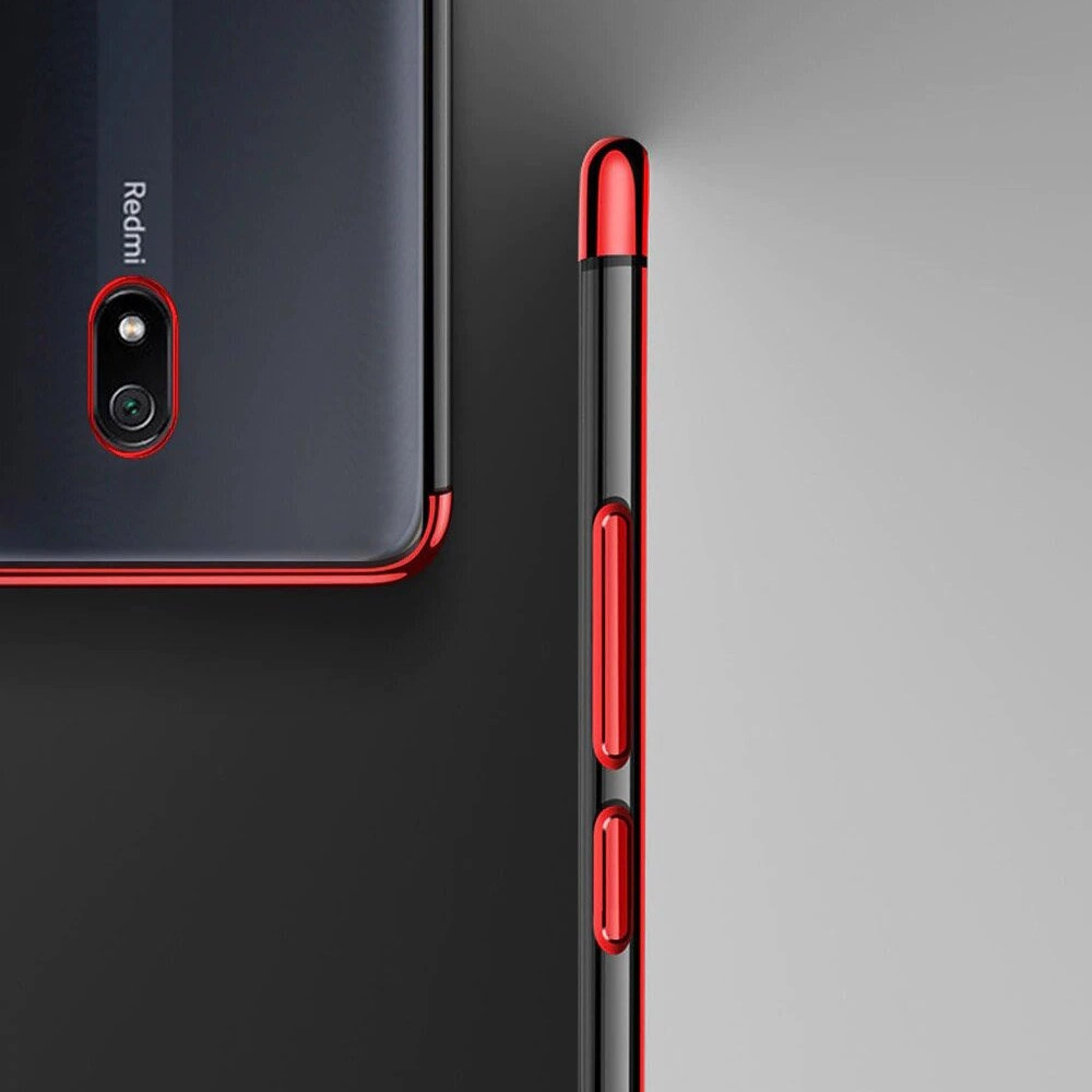 Clear Color Case Gel TPU Electroplating frame Cover for Xiaomi Redmi 8A blueeng