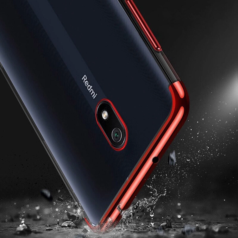 Clear Color Case Gel TPU Electroplating frame Cover for Xiaomi Redmi 8A blueeng