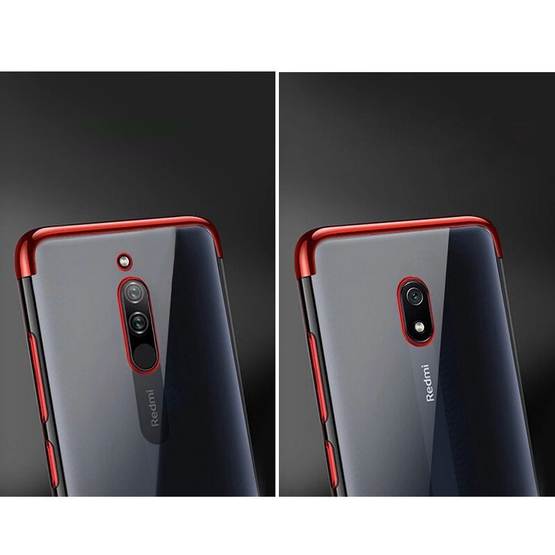 Clear Color Case Gel TPU Electroplating frame Cover for Xiaomi Redmi 8A blueeng