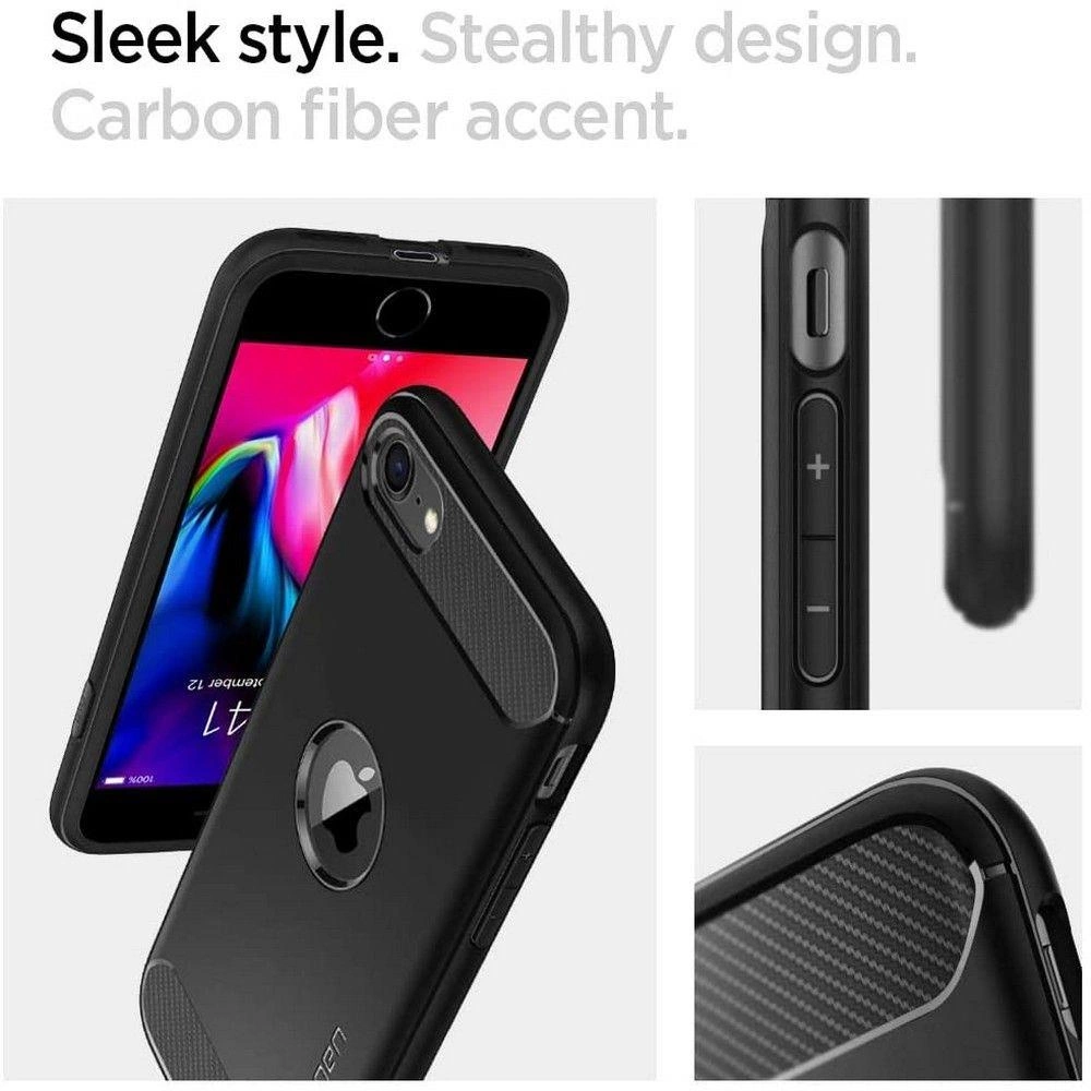 Spigen Rugged Armor Case for iPhone SE 2020 / 2022 - Blackeng