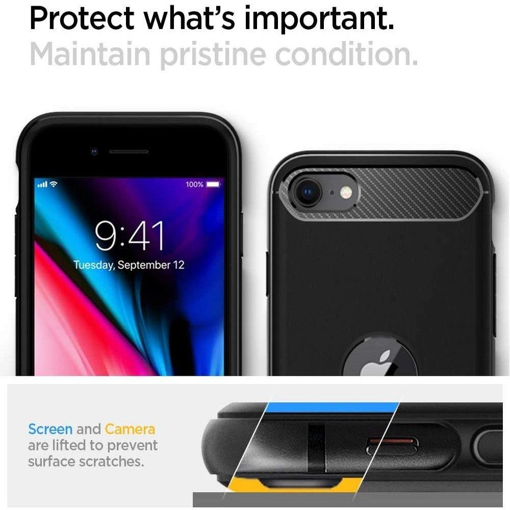 Spigen Rugged Armor Case for iPhone SE 2020 / 2022 - Blackeng