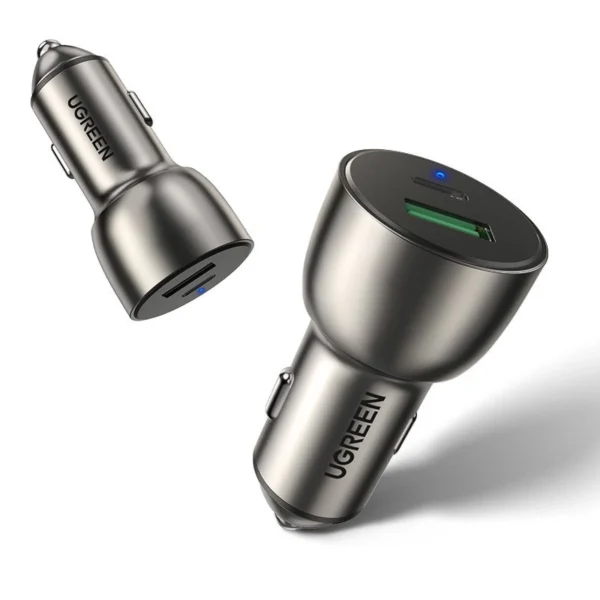 Ugreen Car Charger USB / USB Type C Quick Charge 3.0 Power Delivery 36W 3A Gray (CD213 60980)eng