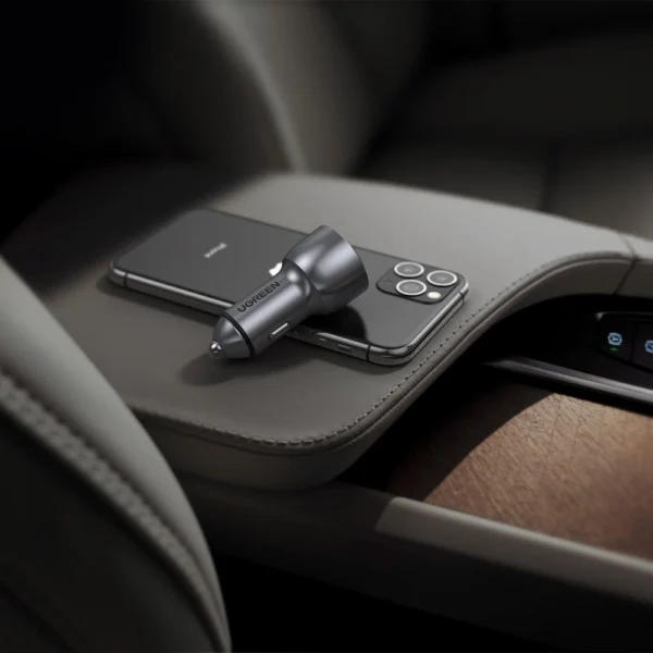 Ugreen Car Charger USB / USB Type C Quick Charge 3.0 Power Delivery 36W 3A Gray (CD213 60980)eng