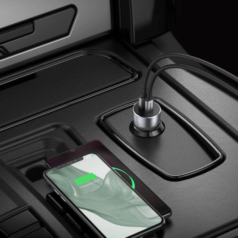 Ugreen Car Charger USB / USB Type C Quick Charge 3.0 Power Delivery 36W 3A Gray (CD213 60980)eng