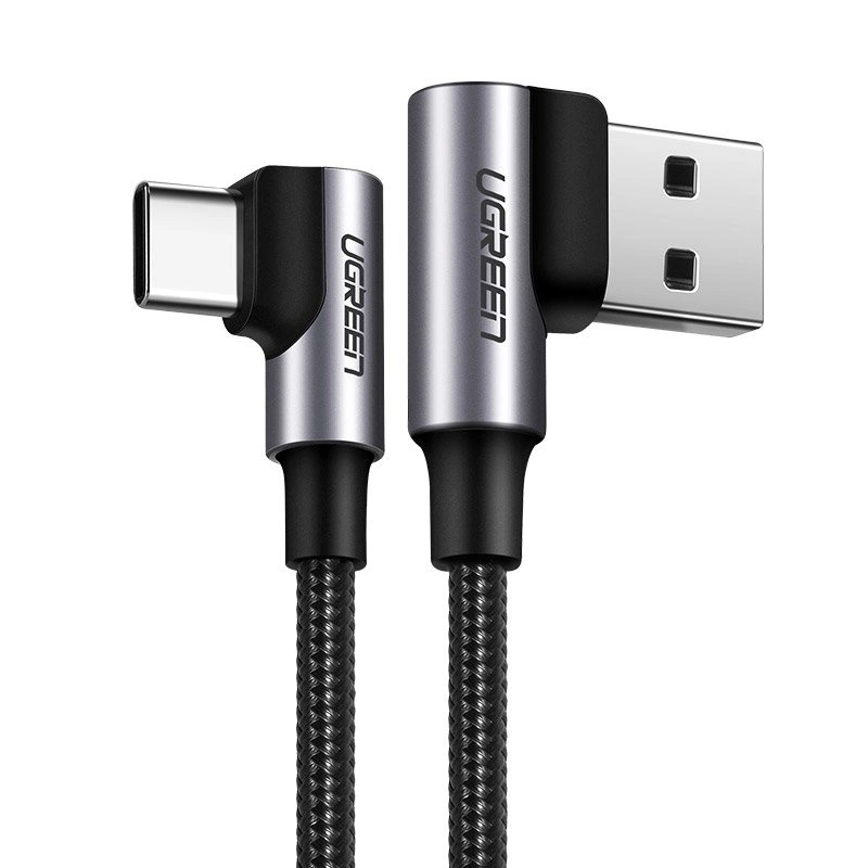 Ugreen angle cable USB cable - USB Type C Quick Charge 3.0 QC3.0 3 A 0.5 m gray (US176 20855)eng