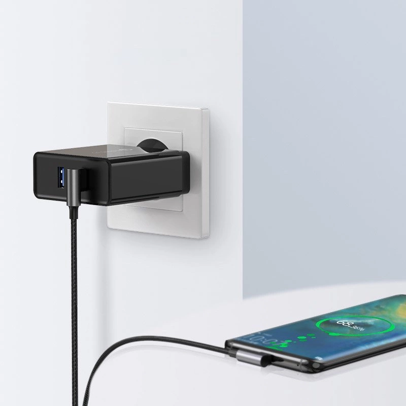 Ugreen angle cable USB cable - USB Type C Quick Charge 3.0 QC3.0 3 A 0.5 m gray (US176 20855)eng