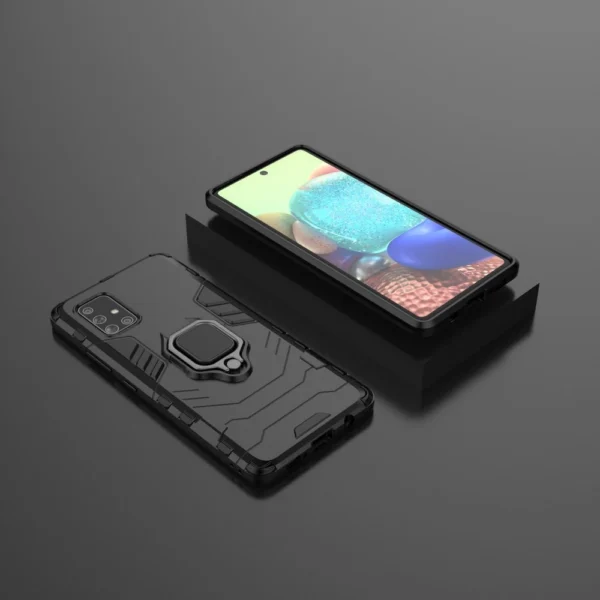 Ring Armor Case Kickstand Tough Rugged Cover for Samsung Galaxy A71 5G blackeng