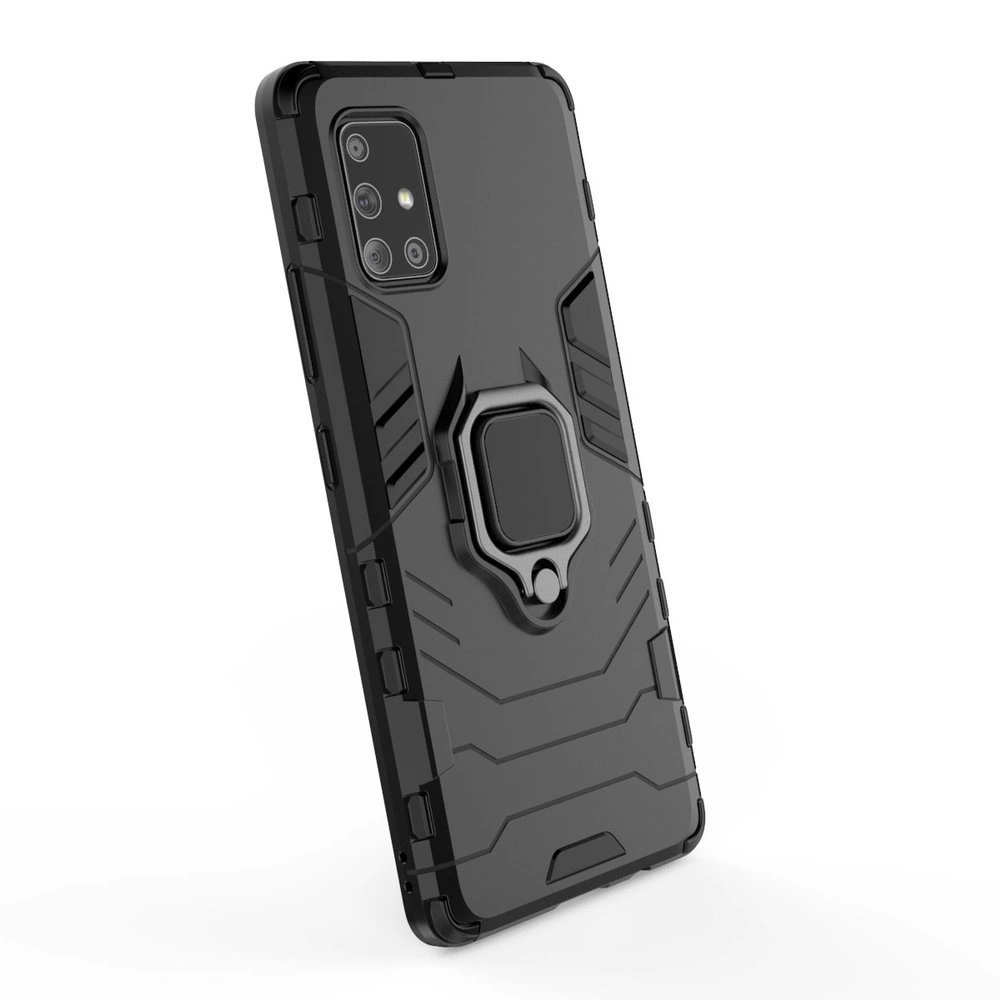 Ring Armor Case Kickstand Tough Rugged Cover for Samsung Galaxy A71 5G blackeng