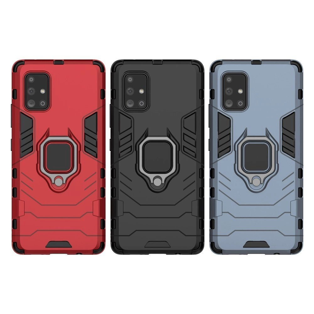 Ring Armor Case Kickstand Tough Rugged Cover for Samsung Galaxy A71 5G blackeng