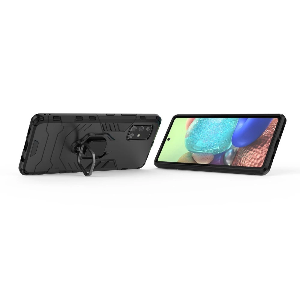Ring Armor Case Kickstand Tough Rugged Cover for Samsung Galaxy A71 5G blackeng