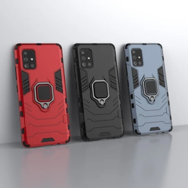 Ring Armor Case Kickstand Tough Rugged Cover for Samsung Galaxy A71 5G blackeng