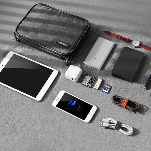 Ugreen case box for hard drive HDD SSD phone cables accessories 24.5 x 17.5 x 5 cm gray (50147 LP149)eng