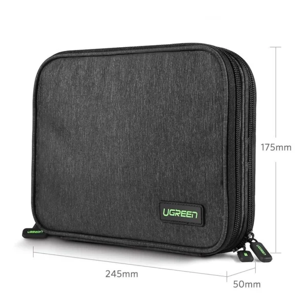 Ugreen case box for hard drive HDD SSD phone cables accessories 24.5 x 17.5 x 5 cm gray (50147 LP149)eng