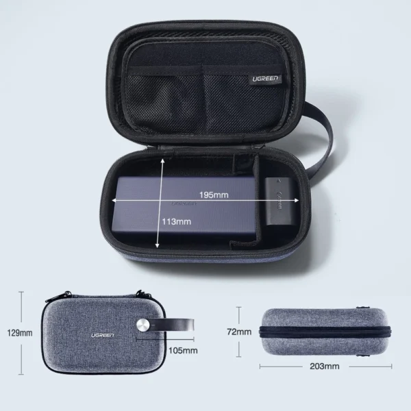 Ugreen case HDD SSD box accessories 20.3 x 12.9 x 7.2 cm gray (50903 LP152)eng