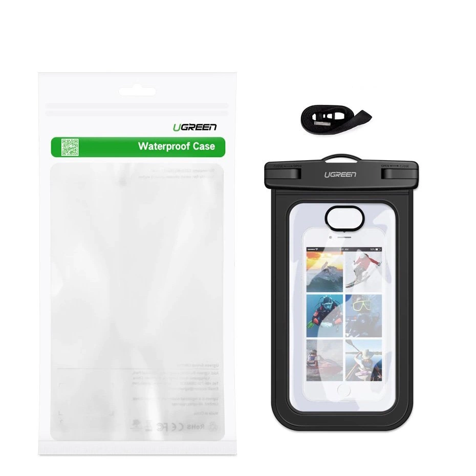 Ugreen LP186 50919 case waterproof IPX8 for 4-6.5" smartphone - blackeng