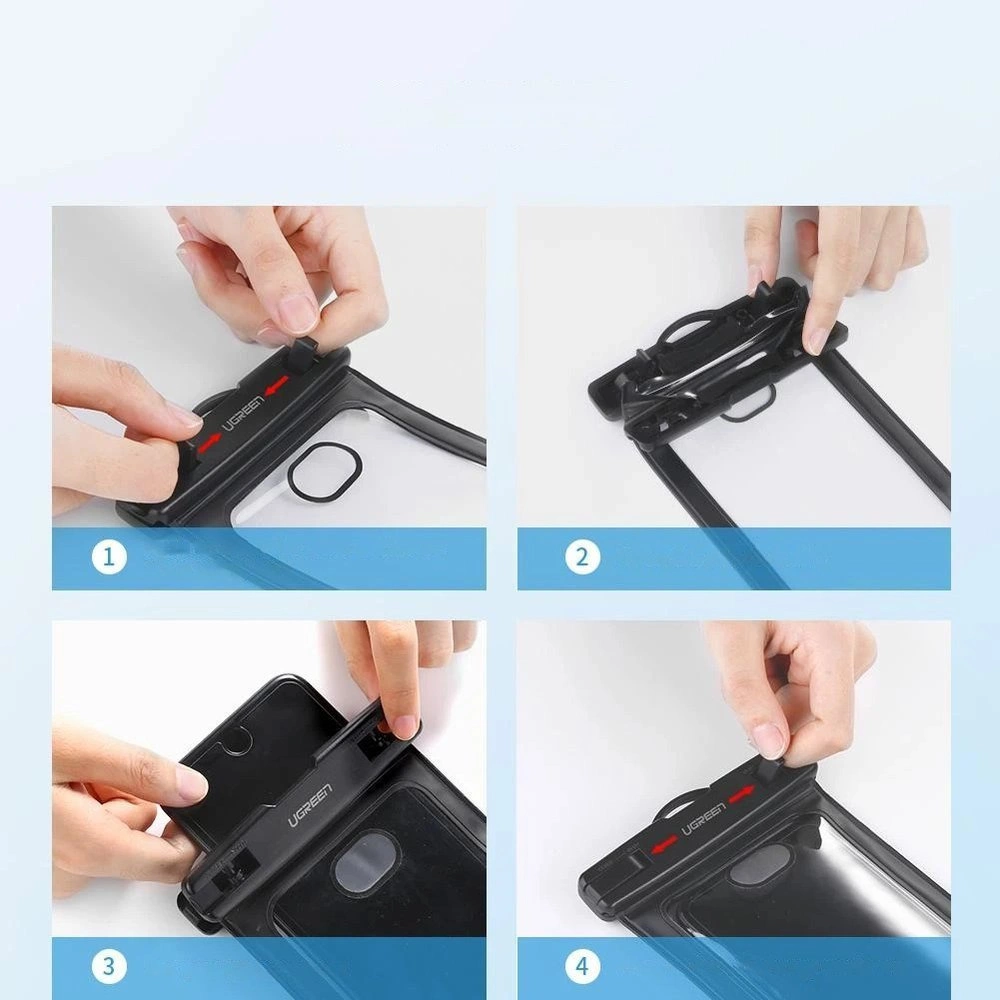 Ugreen LP186 50919 case waterproof IPX8 for 4-6.5" smartphone - blackeng