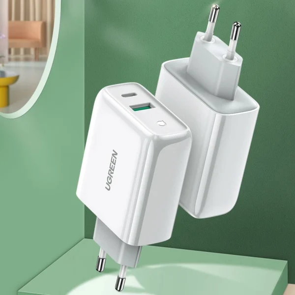 Ugreen Fast USB Type C / USB Wall Charger 36 W Quick Charge 4.0 Power Delivery white (60468 CD170)eng