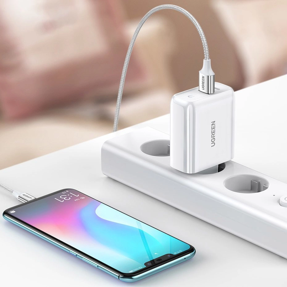 Ugreen Fast USB Type C / USB Wall Charger 36 W Quick Charge 4.0 Power Delivery white (60468 CD170)eng