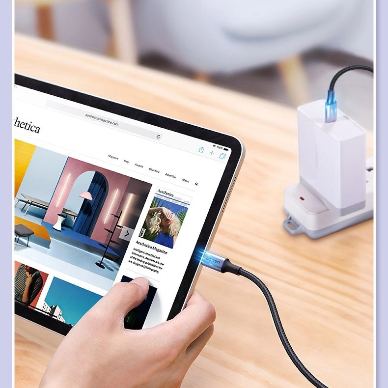 Ugreen US316 70429 USB-C - USB-C PD QC FCP Cable 100W 5A 480Mb/s 2m - Grayeng