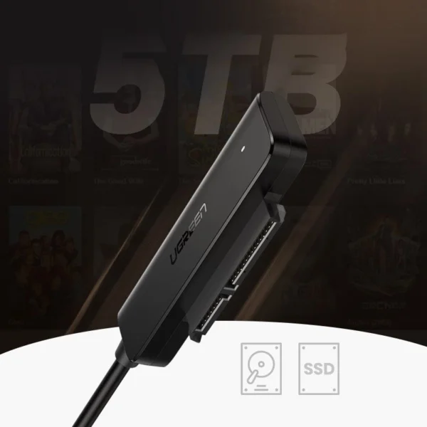 Ugreen adapter HDD SSD 2.5'' SATA III 3.0 - USB 3.2 Gen 1 (USB 5 Gbps) black (70609 CM321)eng